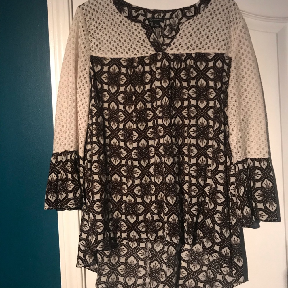 Brown print tunic